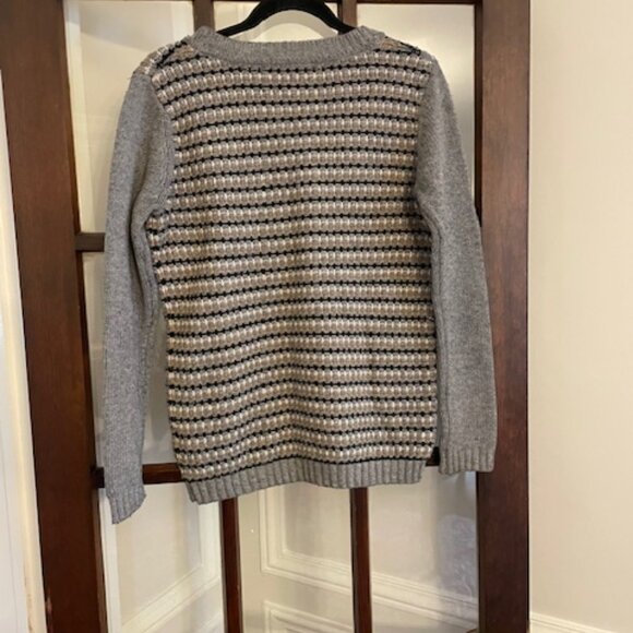 Boden Gray Striped Crewneck Sweater, Size 8 - Picture 5 of 5